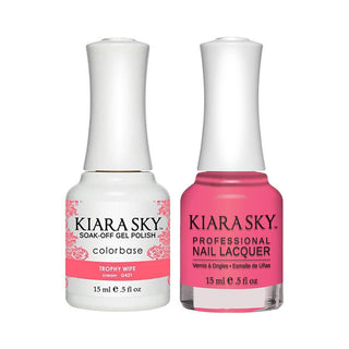 Kiara Sky Gel Nail Polish Duo - 421 Pink Colors - Trophy Wife