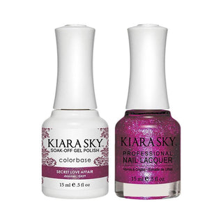 Kiara Sky Gel Nail Polish Duo - 429 Purple Colors - Secret Love Affair