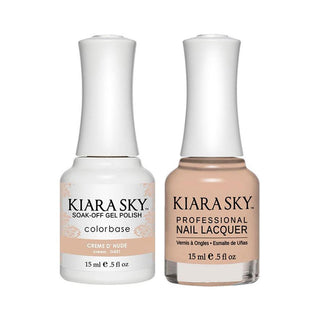 Kiara Sky Gel Nail Polish Duo - 431 Neutral Beige Colors - Creme D' Nude