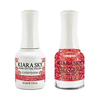 Kiara Sky Gel Nail Polish Duo - 461 Red Glitter Colors - Forbidden