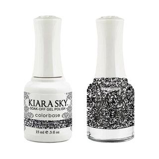 Kiara Sky Gel Nail Polish Duo - 462 Glitter Black Colors - Grafitti