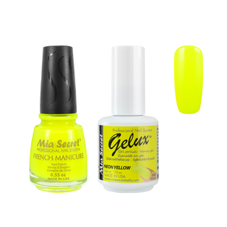 Mia Secret - The Match (Gelux and French Manicure Combo) Neon Yellow