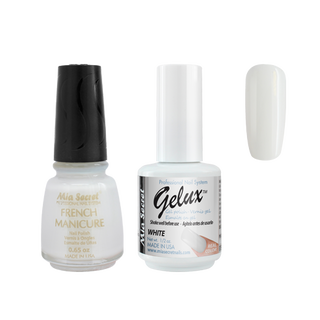 Mia Secret - The Match (Gelux and French Manicure Combo) White