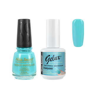 Mia Secret - The Match (Gelux and French Manicure Combo) Turquoise