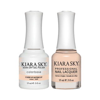 Kiara Sky Gel Nail Polish Duo - 559 Beige Neutral Colors - Cheer Up Buttercup