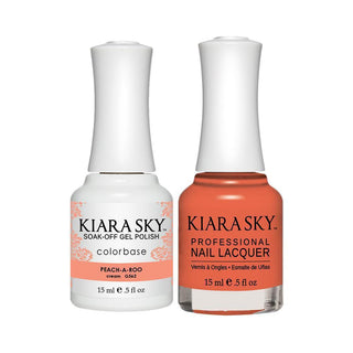 Kiara Sky Gel Nail Polish Duo - 562 Pink Neon Colors - Peach A Roo
