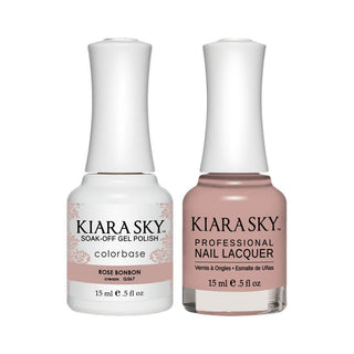 Kiara Sky Gel Nail Polish Duo - 567 Brown Colors - Rose Bonbon