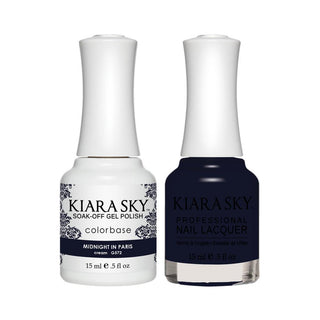Kiara Sky Gel Nail Polish Duo - 572 Blue Colors - Midnight in Paris