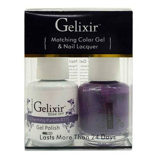 GELIXIR - Gel Nail Polish Matching Duo - 077 Charming Purple