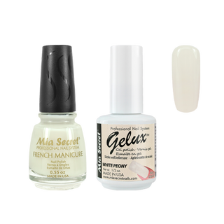 Mia Secret - The Match (Gelux and French Manicure Combo) White Peony