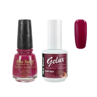 Mia Secret - The Match (Gelux and French Manicure Combo) Ruby Red