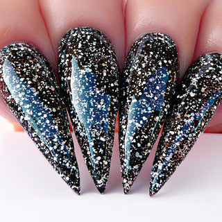 Kiara Sky Gel Nail Polish Duo - 436 Black Glitter Colors - Vegas Volt