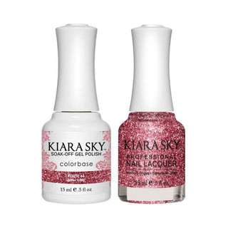 Kiara Sky Gel Nail Polish Duo - 585 Glitter Pink Colors - Route 66