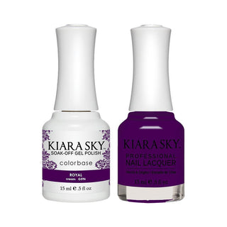 Kiara Sky Gel Nail Polish Duo - 596 Purple Colors - Royal