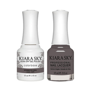 Kiara Sky Gel Nail Polish Duo - 599 Brown Colors - License To Chill