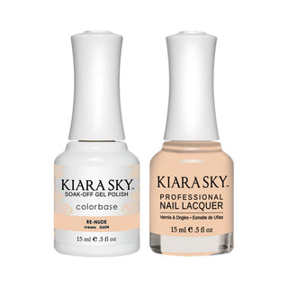 Kiara Sky Gel Nail Polish Duo - 604 Neutral Beige Colors - Re-nude