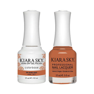 Kiara Sky Gel Nail Polish Duo - 611 Brown Beige Colors - Un Bare Able