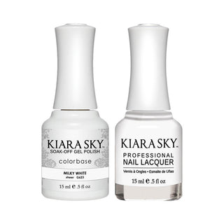 Kiara Sky Gel Nail Polish Duo - 623 White Colors - Milky White